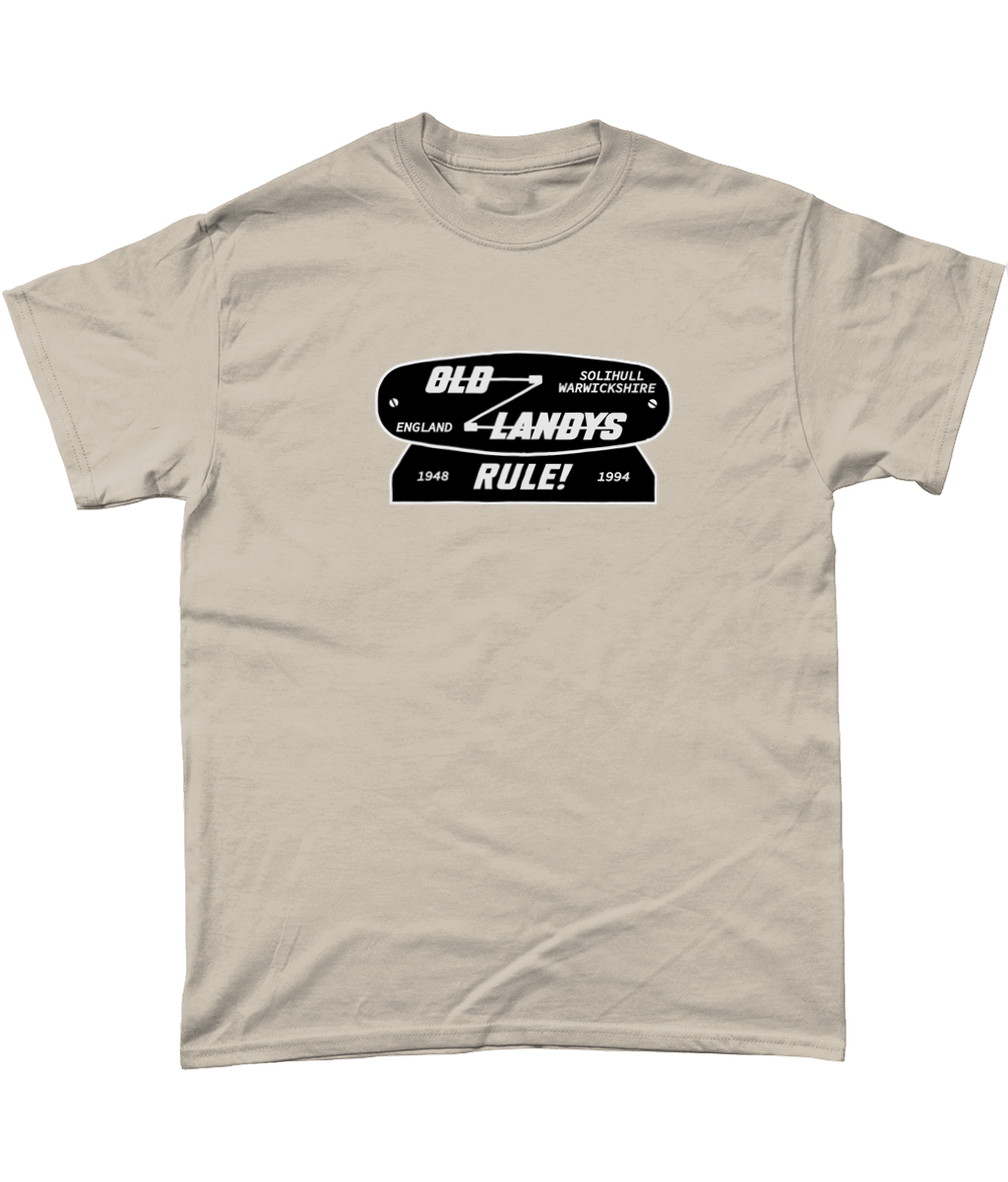 Old Landys Rule! vintage Land Rover badge t-shirt