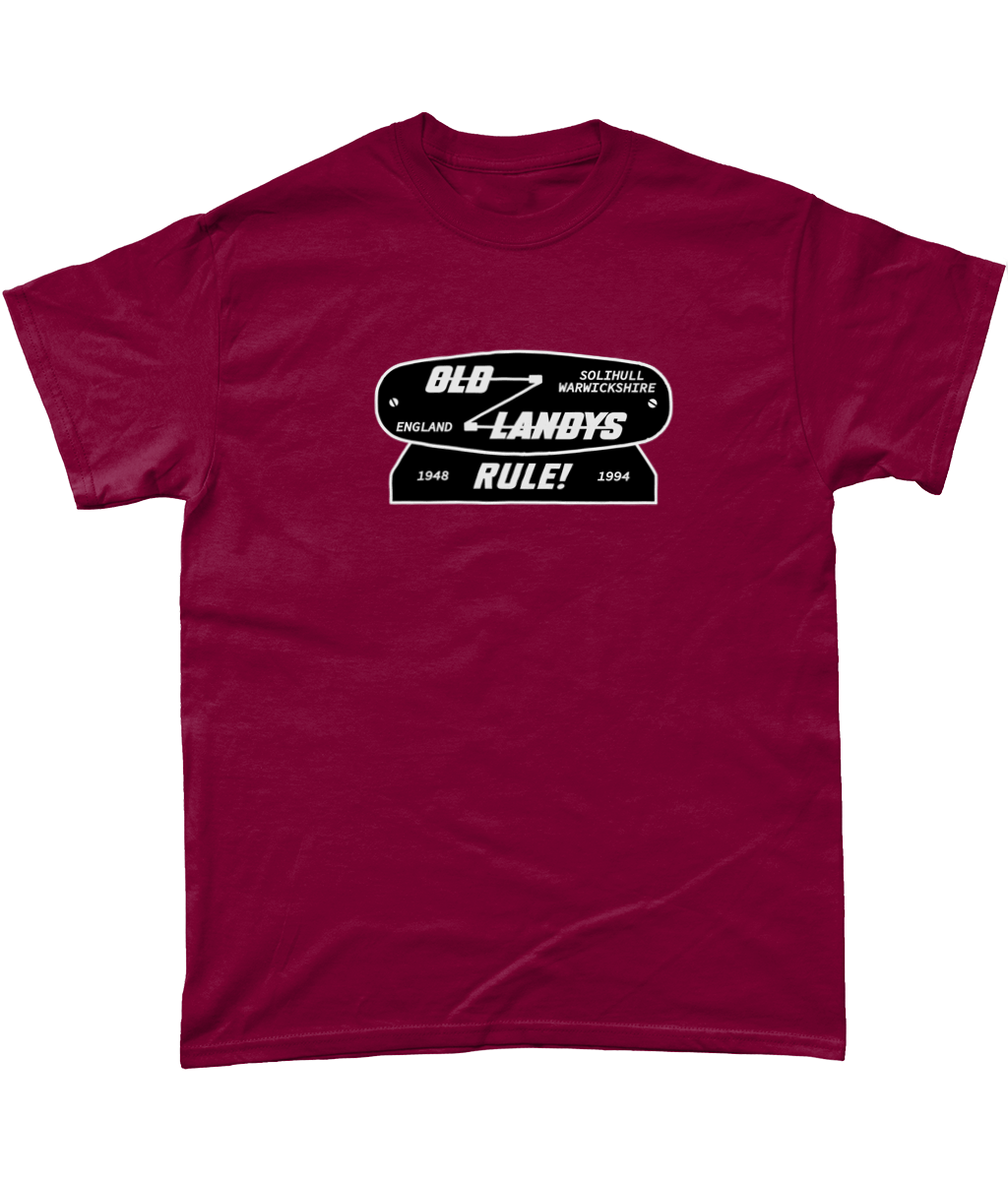 Old Landys Rule! vintage Land Rover badge t-shirt