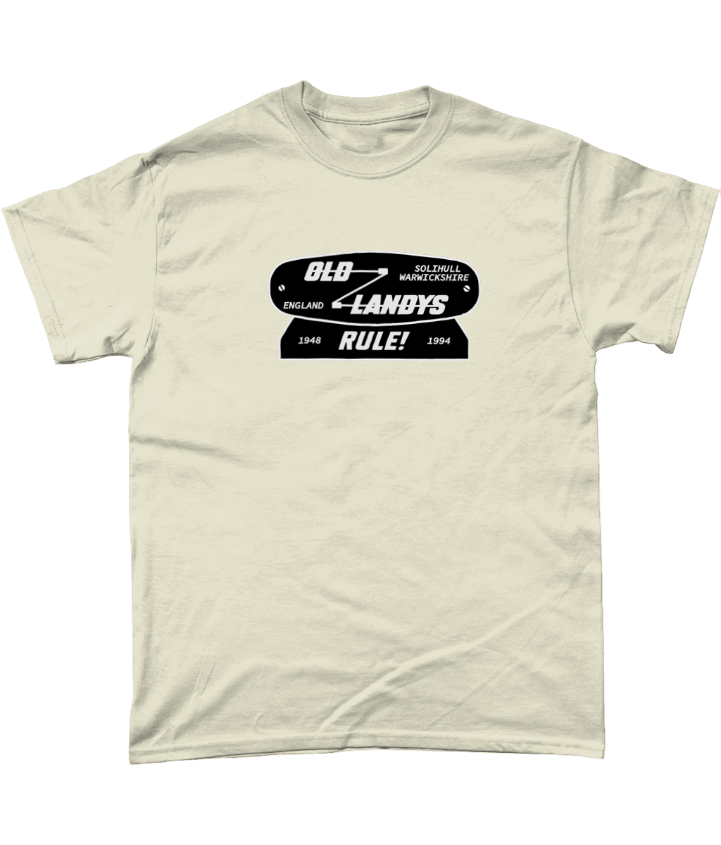 Old Landys Rule! vintage Land Rover badge t-shirt