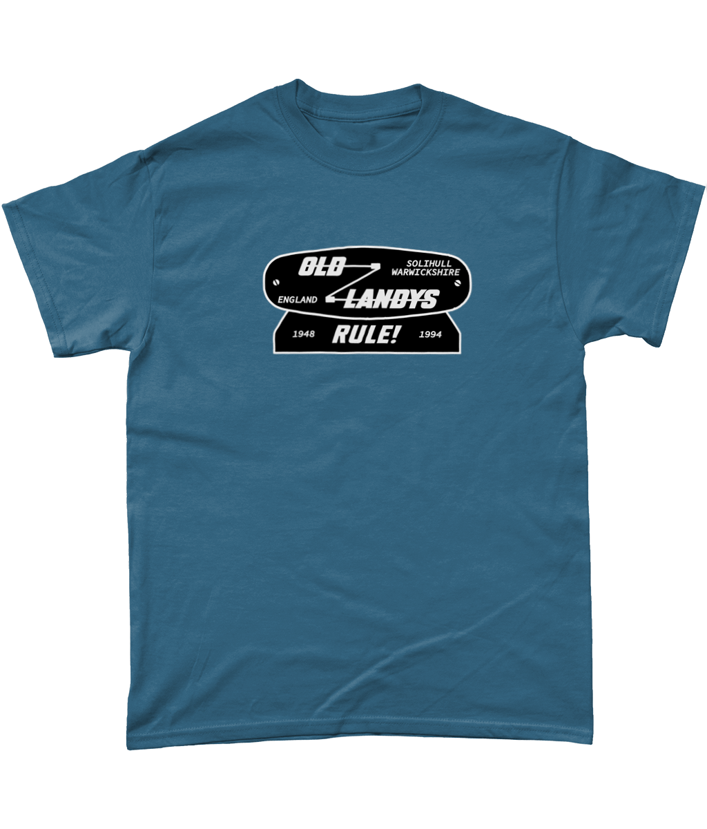 Old Landys Rule! vintage Land Rover badge t-shirt